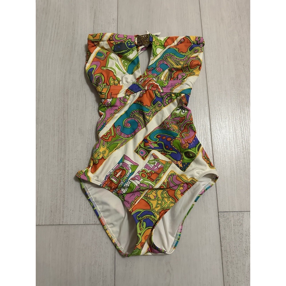 Trina Turk Bandeau One Piece Swimsuit Sz XS Colorful